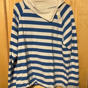 Blue and White Striped Top